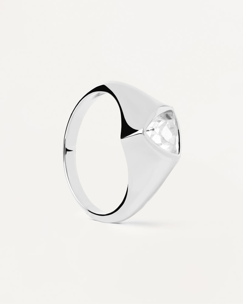 Triangle Shimmer Stamp Silver Ring - 
  
    Sterling Silver
  

