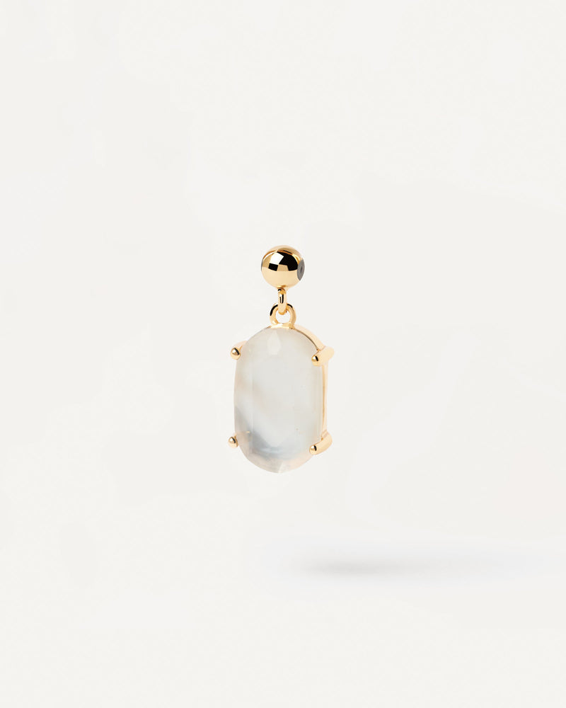 White nacre stone Charm pendant for personalized necklace or bracelet