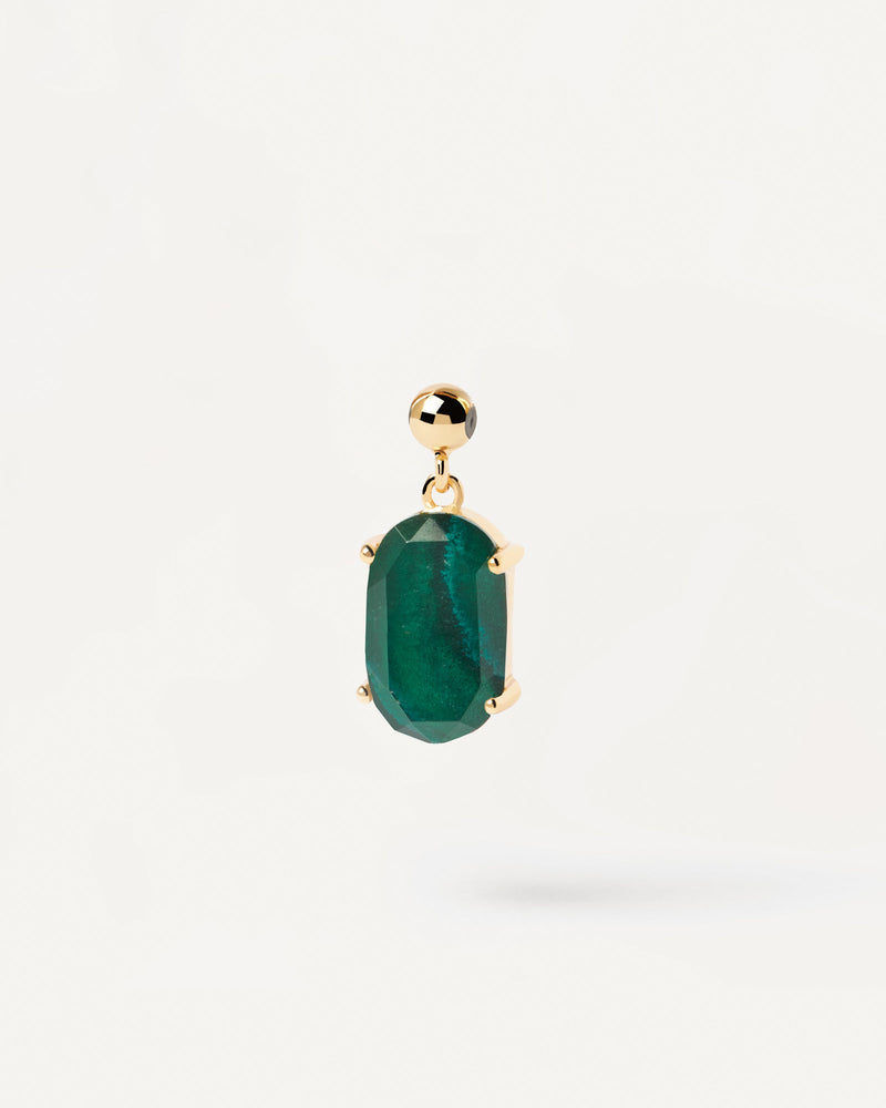 Dark green gemstone Charm pendant for personalized necklace or bracelet
