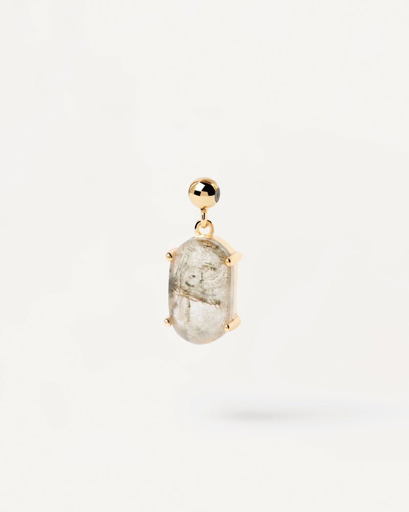 Natural beige gemstone Charm pendant for personalized necklace or bracelet