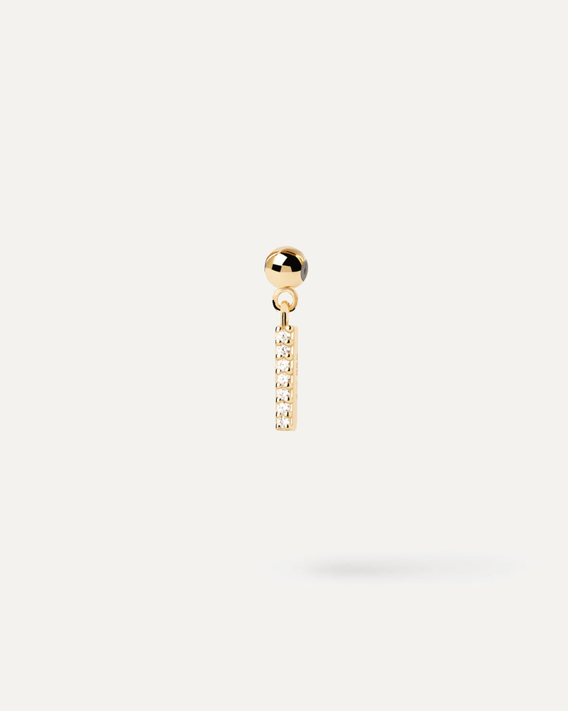 Small initial charm set with white zirconia for necklace or bracelet