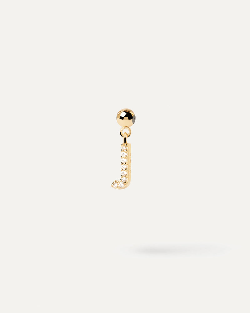 Small initial charm set with white zirconia for necklace or bracelet