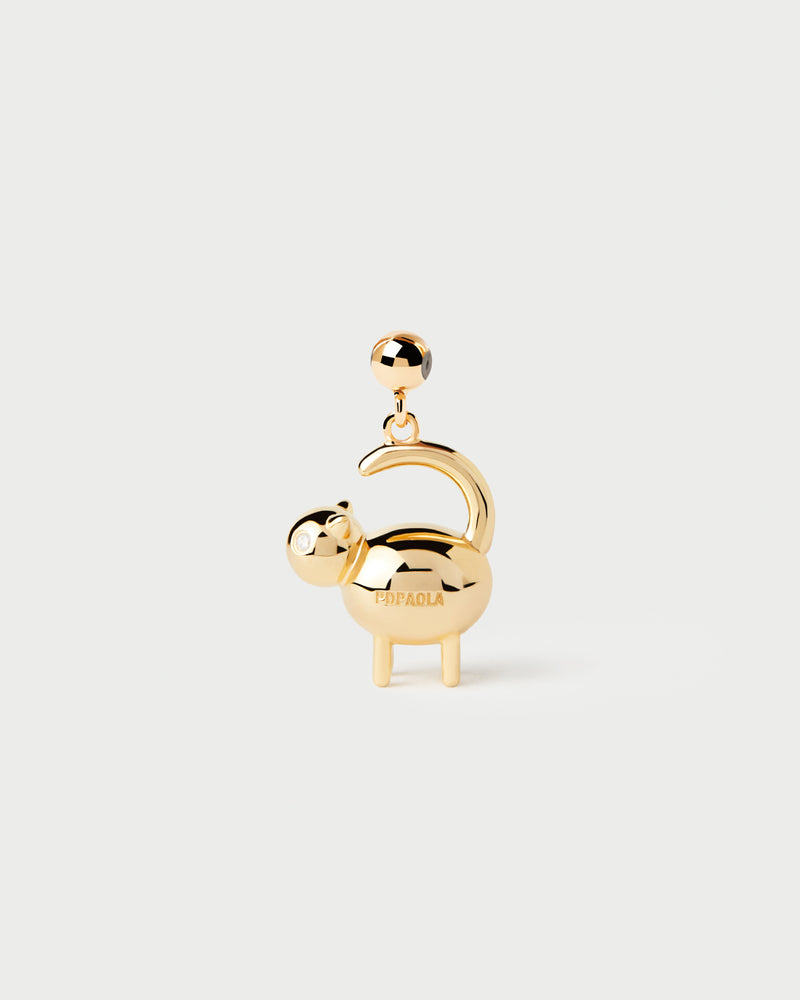 Mini cat charm set with white zirconia detailing to personalize necklace or bracelet