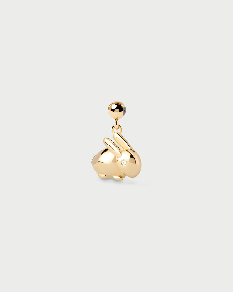 Bunny charm set with white zirconia to personalize necklace or bracelet