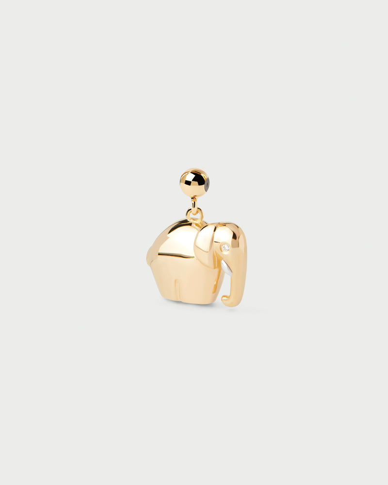 Elephant charm set with white zirconia to personalize necklace or bracelet