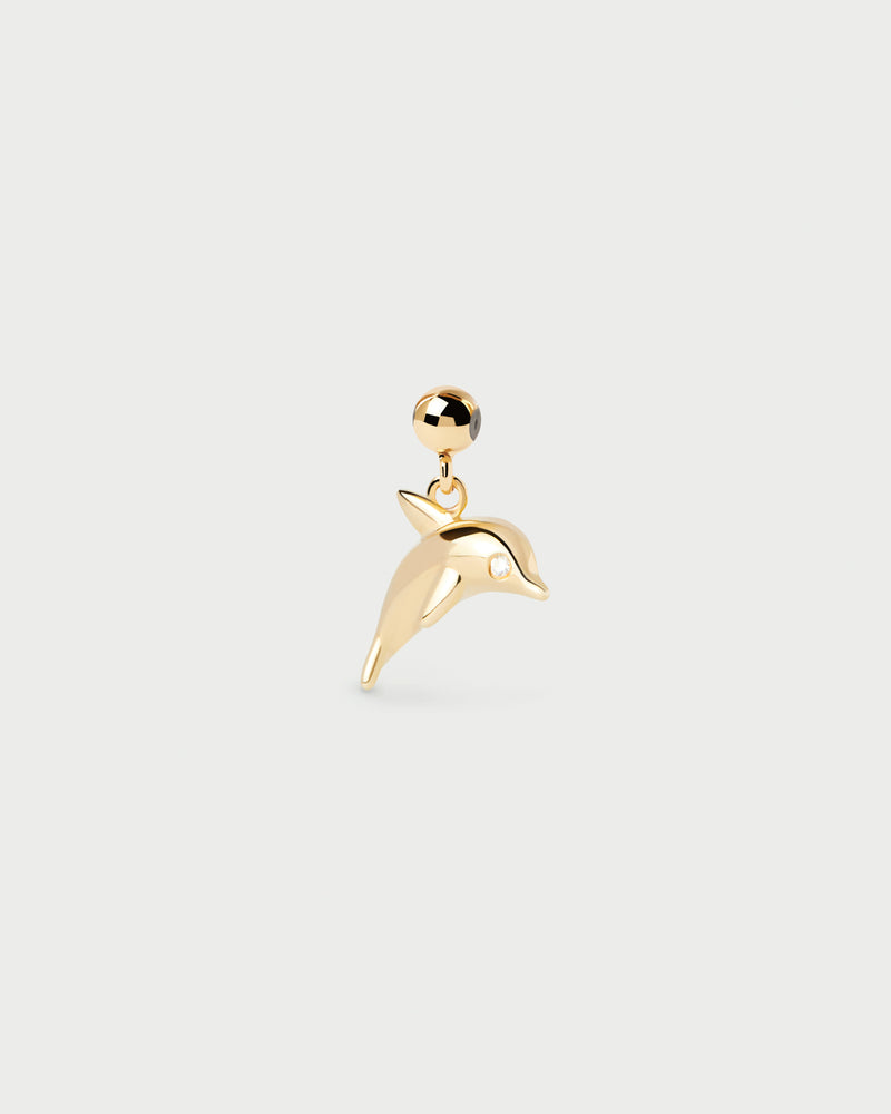 Mini dolphin charm set with white zirconia detailing to personalize necklace or bracelet