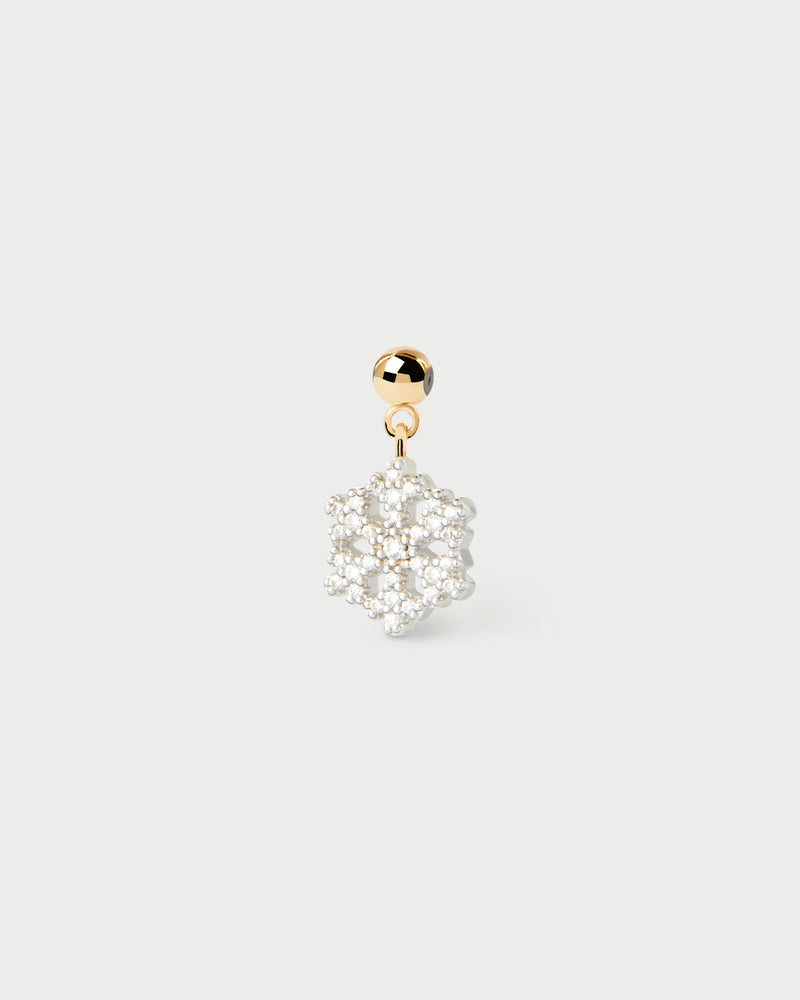 Shiny snowflake charm set with white zirconia to customize necklace or bracelet