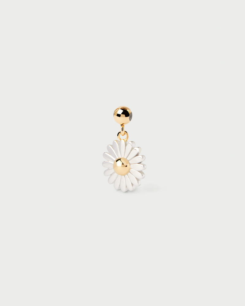 Mini bicolor daisy flower charm to customize necklace or bracelet