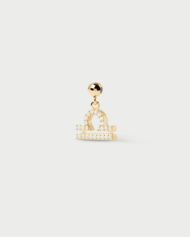 Libra astrological sign charm set with white zirconia to customize necklace or bracelet