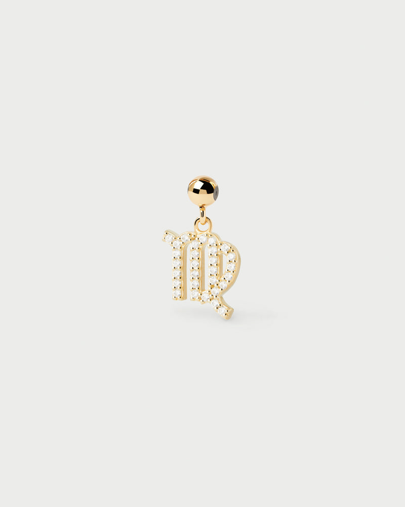 Virgo astrological sign charm set with white zirconia to customize necklace or bracelet