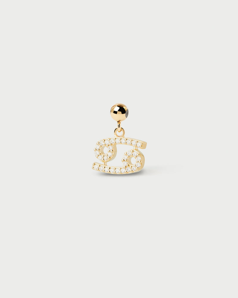 Cancer astrological sign charm set with white zirconia to customize necklace or bracelet