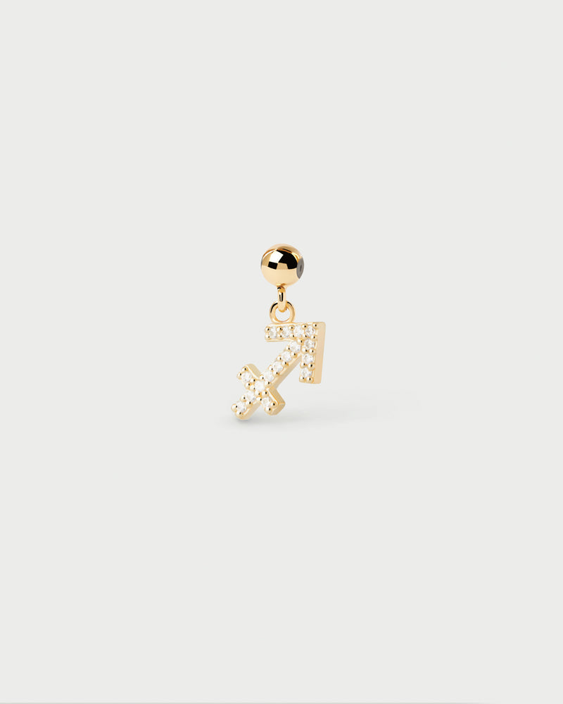 Sagittarius zodiac sign charm set with white zirconia to customize necklace or bracelet