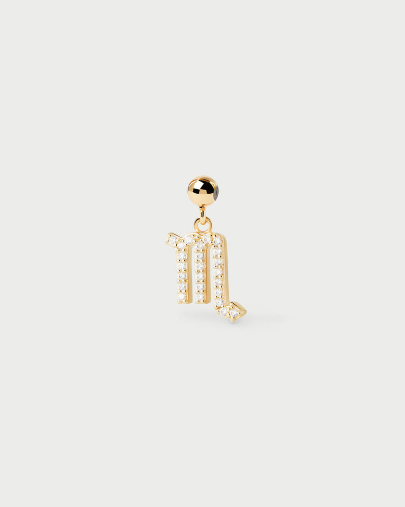 Scorpio zodiac sign charm adorned with white zirconia to customize necklace or bracelet