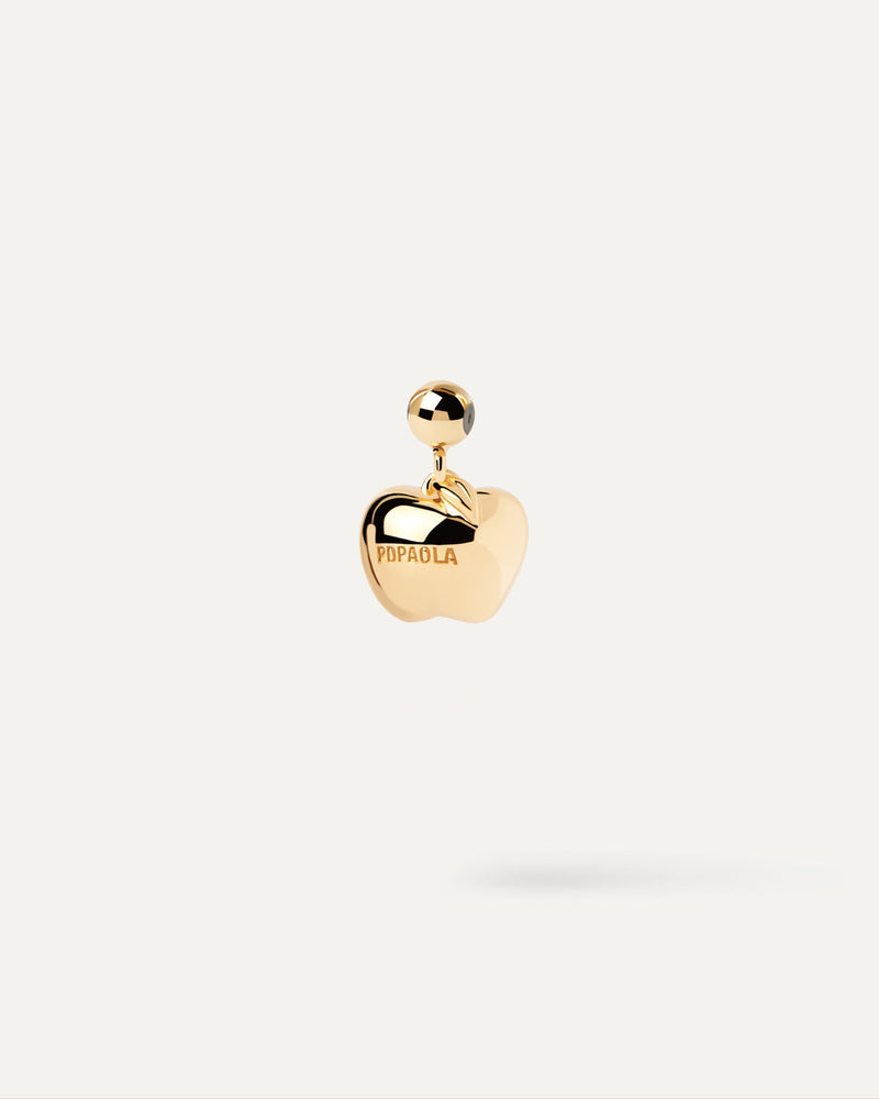 Apple charm with white zirconia for necklace or bracelet
