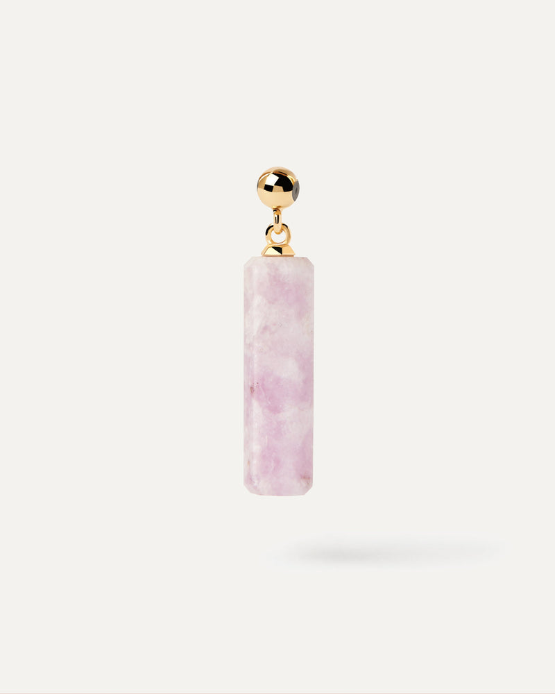 Light purple natural gemstone bar charm for necklace or bracelet