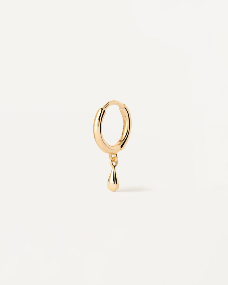 Gold-plated silver ear piercing with small drop pendant