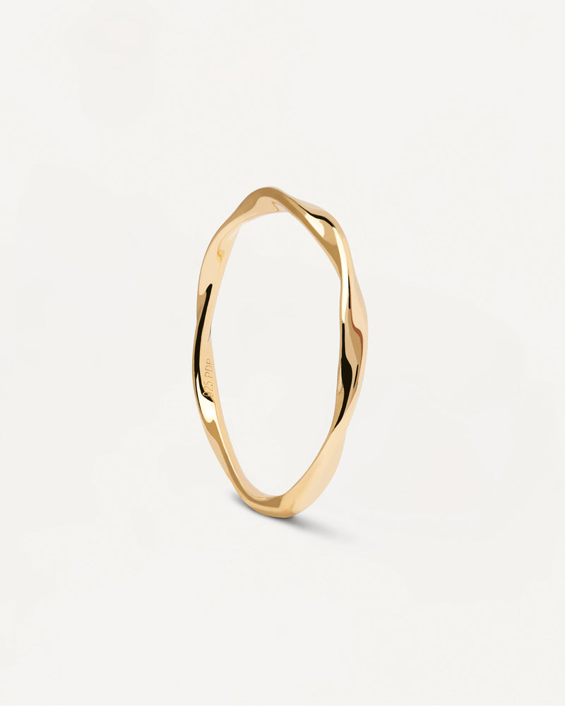 Twisted ring in gold-plated sterling silver
