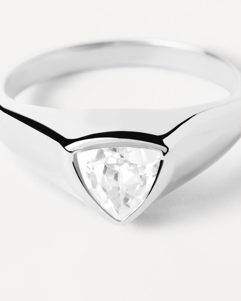 Triangle Shimmer Stamp Silver Ring - 
  
    Sterling Silver
  
