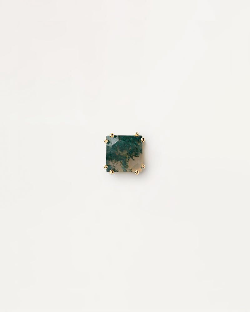 Suki Moss Agate Single Earring - 
  
    Sterling Silver / 18K Gold plating
  
