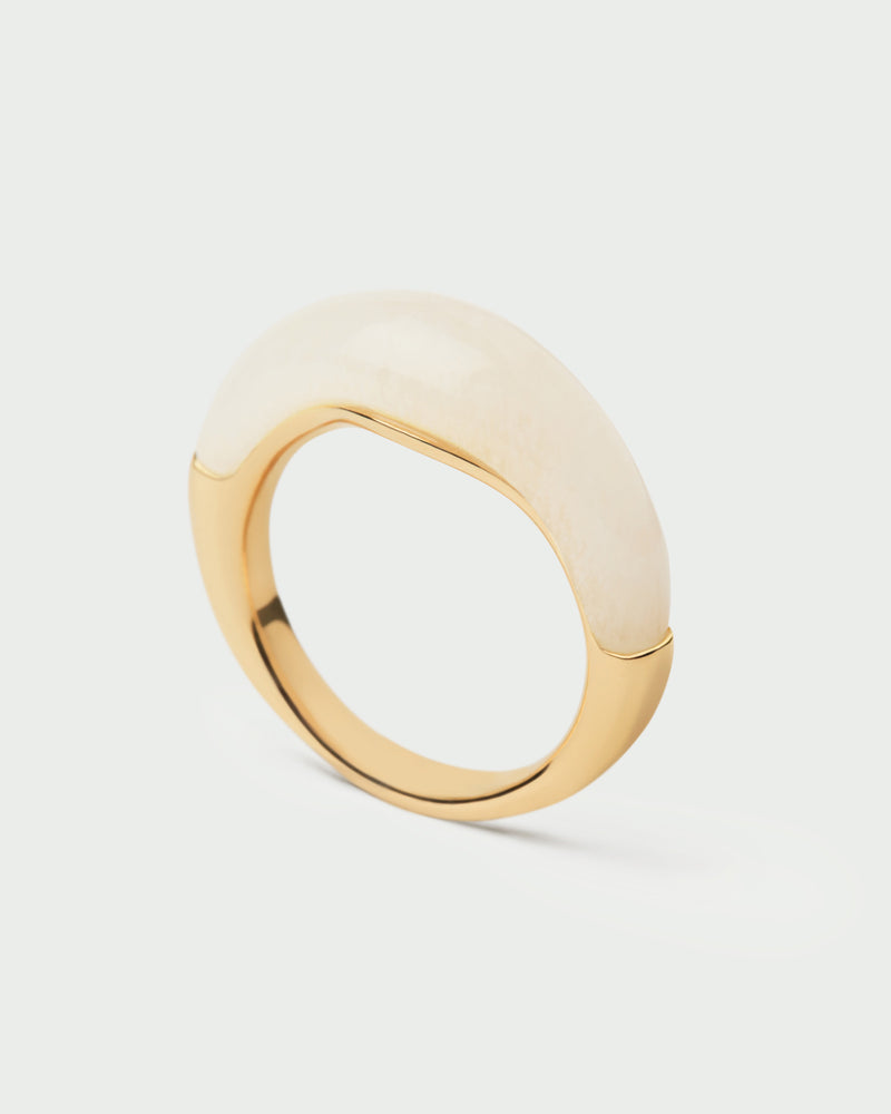 Quartz Nami ring - 
  
    Sterling Silver / 18K Gold plating
  
