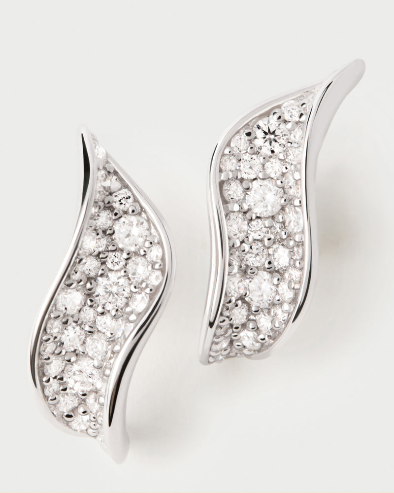Diamonds and white gold Violet earrings - 
  
    18K White gold / Rhodium silver plating
  
