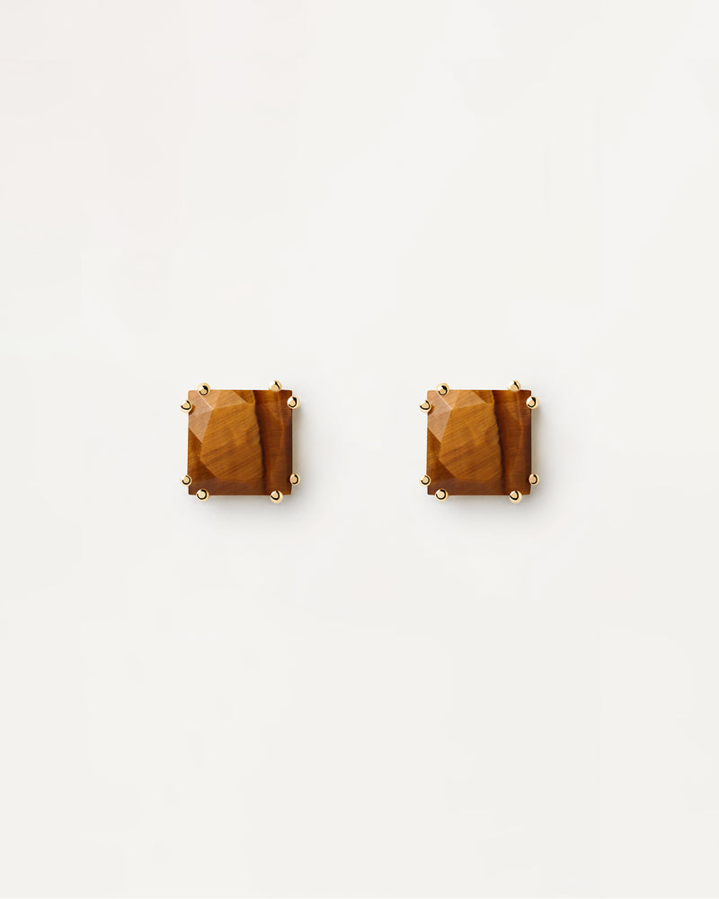 Suki Tiger Eye Single Earring - 
  
    Sterling Silver / 18K Gold plating
  
