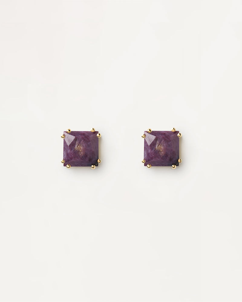 Suki Charoite Single Earring - 
  
    Sterling Silver / 18K Gold plating
  
