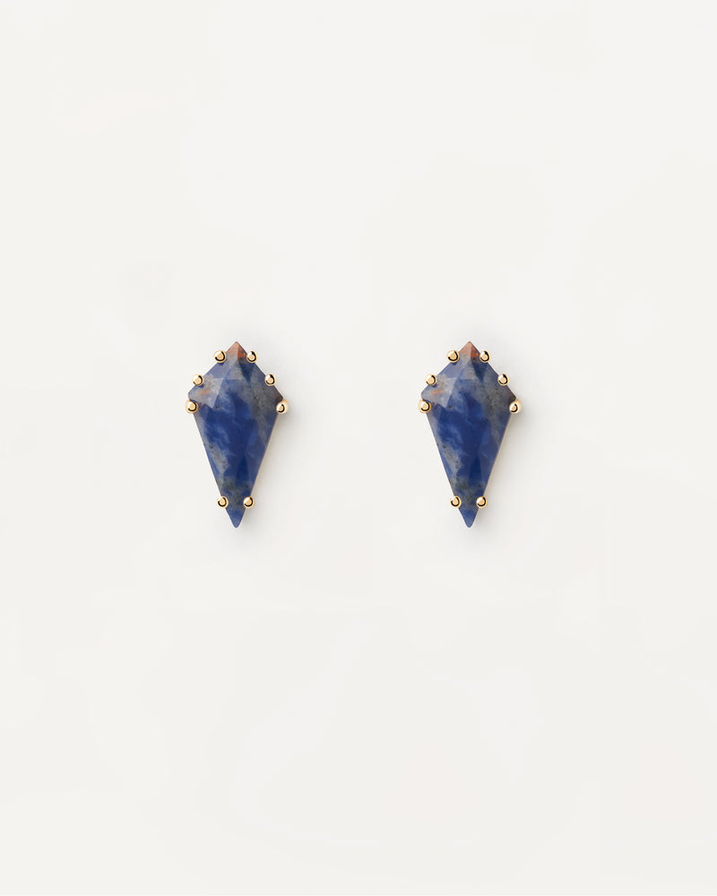 Akiro Sodalite Single Earring - 
  
    Sterling Silver / 18K Gold plating
  
