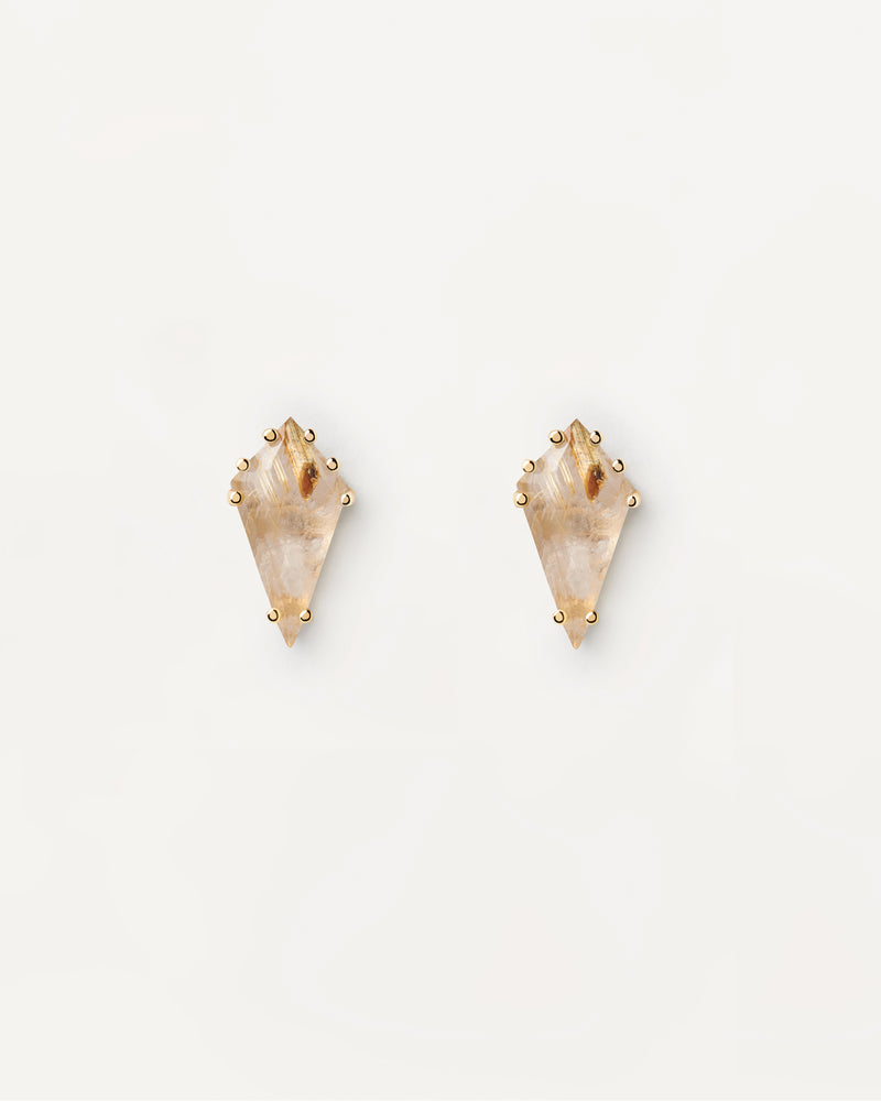 Akiro Rutilated Quartz Single Earring - 
  
    Sterling Silver / 18K Gold plating
  
