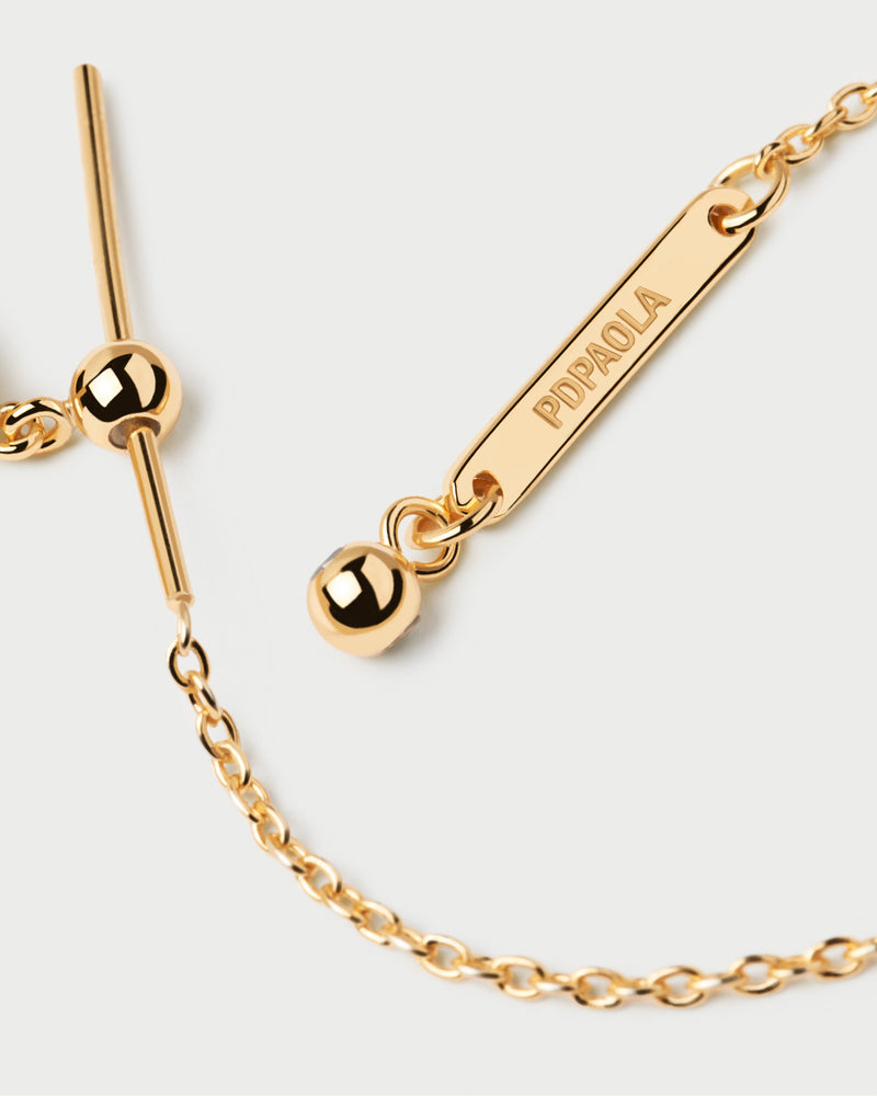 Gold-plated silver bracelet to stack gemstone charms, number charms or shape charms