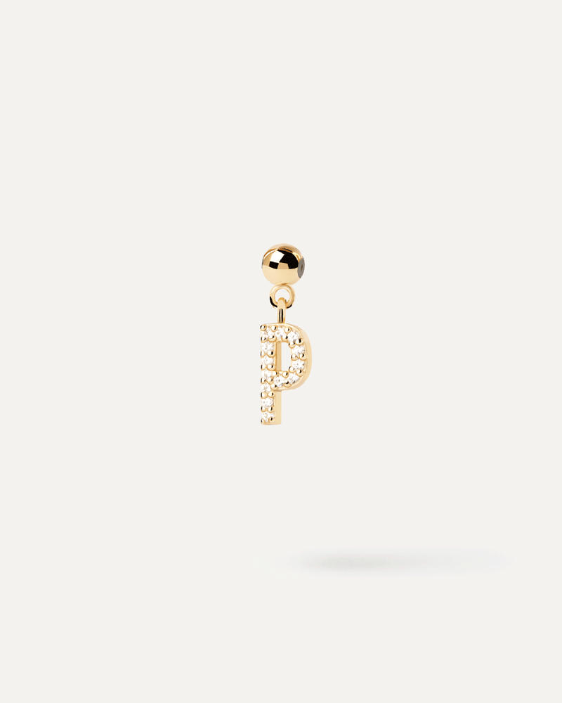 Letter P Charm - 
  
    Sterling Silver / 18K Gold plating
  
