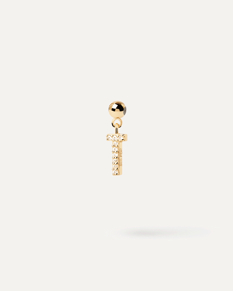 Letter T Charm - 
  
    Sterling Silver / 18K Gold plating
  
