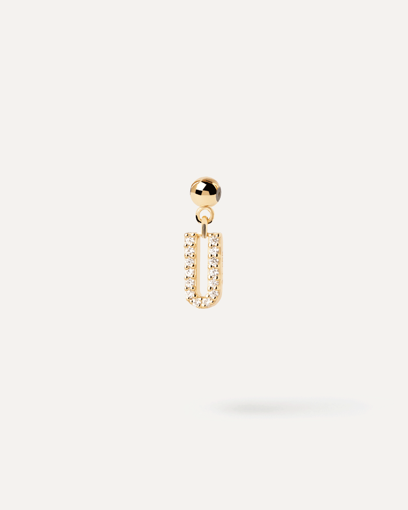 Letter U Charm - 
  
    Sterling Silver / 18K Gold plating
  
