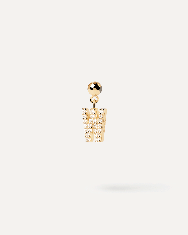Letter W Charm - 
  
    Sterling Silver / 18K Gold plating
  
