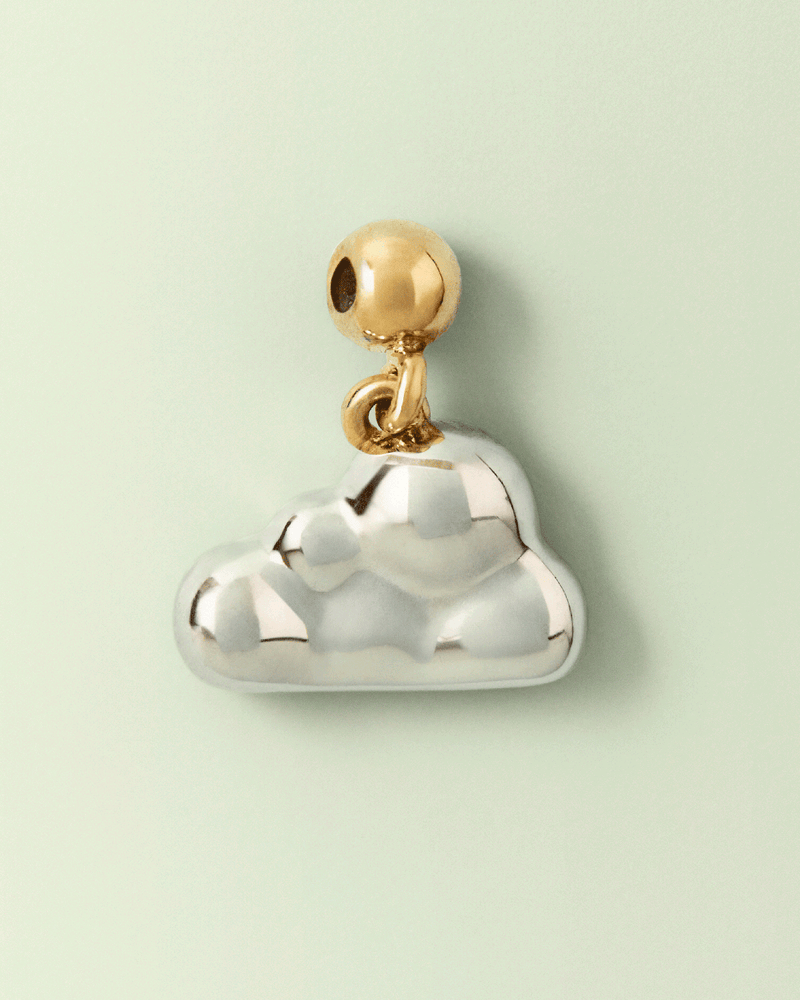 Dainty mini bicolor cloud charm to personalize necklace or bracelet