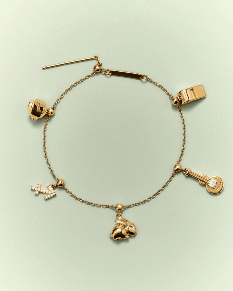 Sagittarius zodiac sign charm set with white zirconia to customize necklace or bracelet